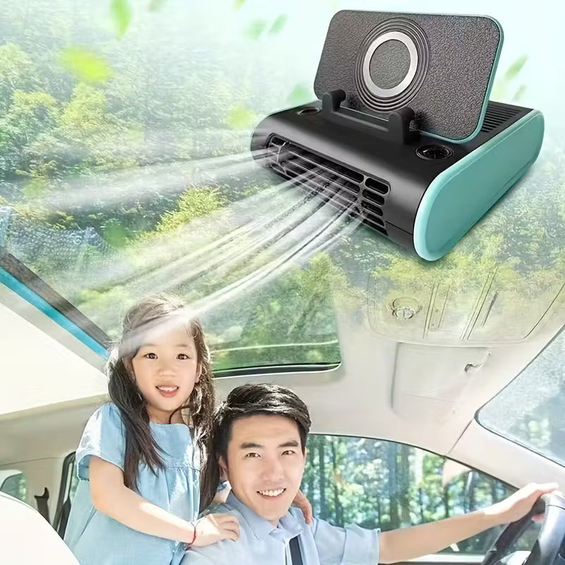 Cool, Fresh, and Smart – The All-in-One Car Fan with Aromatherapy & Phone Holder