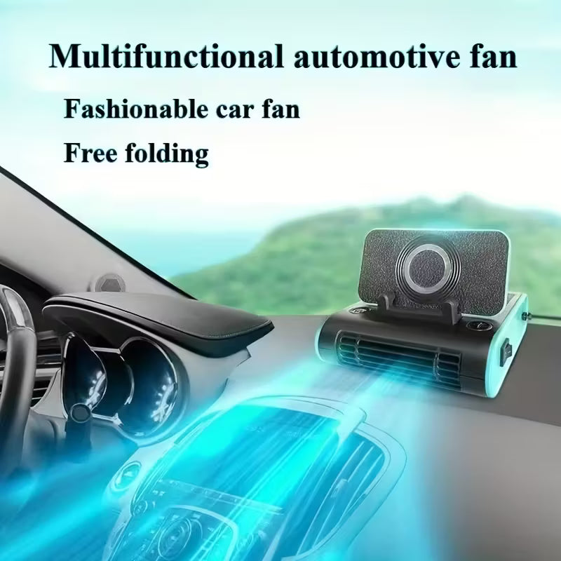 Cool, Fresh, and Smart – The All-in-One Car Fan with Aromatherapy & Phone Holder